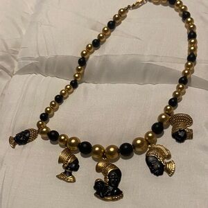 Elegant Black and Gold Beaded Necklace